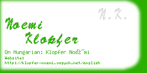 noemi klopfer business card